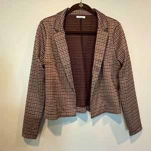 Maurice’s Houndstooth Cropped Collared Blazer Size Small